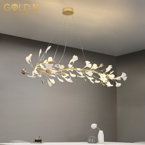 أبيض البورسلين جينكجو أوراق طويلة الثريا الفرع الأفقي