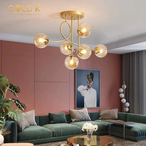 تصميم جديد الذهب 6 لمبة الثريا الحديثة الديكور الداخلي
