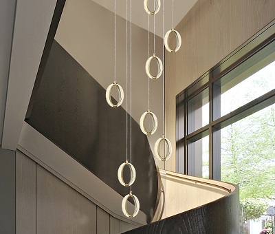 ثريات الدرج مع مصابيح LED للأضواء الداخلية الزخرفية