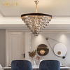 حديثة الدخان الكريستال الثريا غرفة المعيشة ضوء السقف 3-6 طبقات الثريا الفاتحة