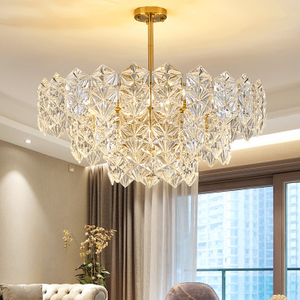 ذهبية مستديرة شكل الماس ثريا الكريستال