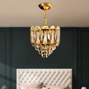 قاد فن الذهب الفرنسي قلادة مصباح كريستال الحديث