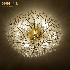 فرع كبير الشمال خمر LED الثريات البلورية الذهبية