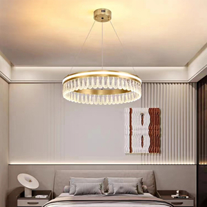 مصباح قلادة بلوري متعدد الحلقات