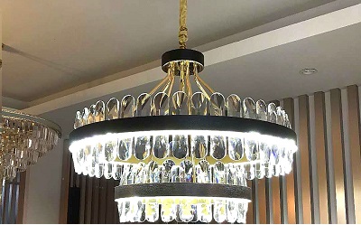 نوعية جيدة ورخيصة الثريا البلورية السوداء