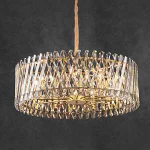 ذهبية جولة حبل الثريا الكريستال