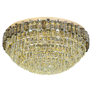 Fashion Style Grey Crystal Ceiling Lamp لغرفة المعيشة الذهب الانتهاء من الإضاءة المعدنية