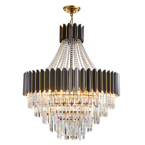 النمط الشعبي غرفة المعيشة الكريستال قلادة مصباح النموذج الكلاسيكي للفيلا