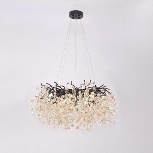 ثريا فاخرة من الذهب الأسود LED للمنزل ثريات كريستال حديثة إسكندنافية