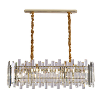 مستطيلات الثريا الكريستالية الحديثة أضواء القلادة الإضاءة الفاخرة