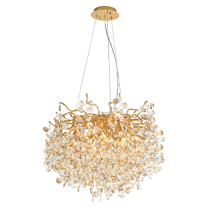 HUAYI مخصص مشروع كبير مطعم اللوبي الديكور الكروم النحاس K9 الثريا الكريستال الفاخرة