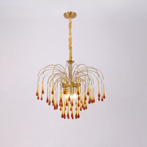 مصباح قلادة بلون كهرماني على الطراز التقليدي