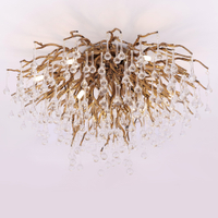 غرفة الطعام قلادة الإضاءة الثريات السقف الفاخرة الذهب الحديثة الثريا الكريستال