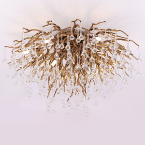 ثريا فاخرة من الحديد الخفيف وثريا كريستالية مستديرة من خمس طبقات