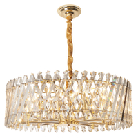 ديكور المنزل بلورات إضاءة شمبانيا الثريا الذهبية الإضاءة الحديثة