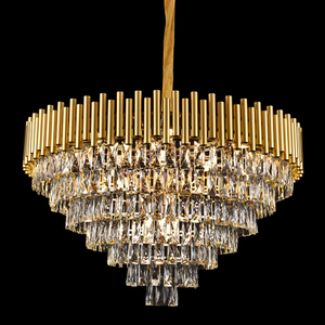 المصباح المتدلي باللون الذهبي لمصباح الكريستال المنزلي الكلاسيكي