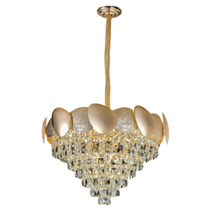 مصباح قلادة كريستال بتصميم جديد لغرفة المعيشة نمط دائري مزخرف