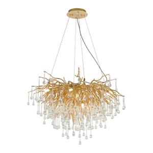 غرفة المعيشة غرفة نوم أضواء السقف بريق الثريات الكريستال الذهب للمنازل الحديثة