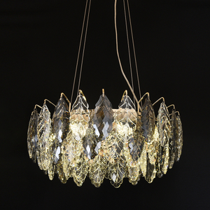 ورقة زجاجية رمادية دخانية عالية الجودة مصباح قلادة على شكل دائري لغرفة النوم