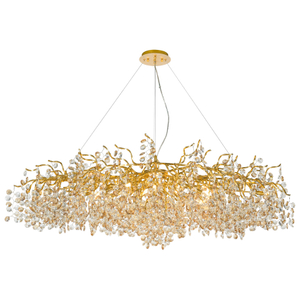 مصباح معلق داخلي فاخر من الذهب الأسود LED مصباح معلق للمنزل الاسكندنافي الحديث K9 ثريا كريستالية