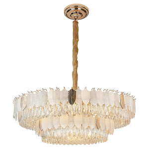 مصباح قلادة كريستال الطراز الحديث جودة عالية K9 الكريستال والزجاج ورقة