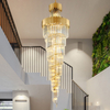K9 Crystal Stair Light Gold Color مطلي بلمسة نهائية كبيرة الحجم لتزيين الفندق أو الفيلا