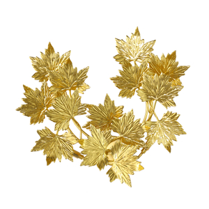 مصباح الجدار ورقة فرع شجرة مادة الألومنيوم الذهب الجدار الشمعدان