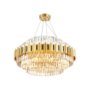 غرفة المعيشة الكلاسيكية الكريستال مصباح مستطيل مصباح لغرفة الطعام