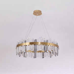 مصباح قلادة كريستال بار حديث مع لون رمادي كريستال لغرفة المعيشة