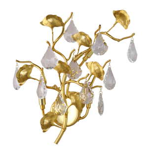 شمعدان حائط فرع خاص لمصباح حائط ذهبي مزخرف بالفيلا