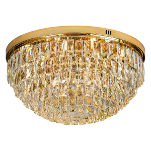 مصباح سقف دائري الشكل مع كريستال شفاف لغرفة المعيشة