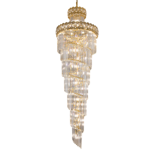 ثلاث طبقات من الكريستال ذات النوعية الجيدة من مصباح السلالم لمشروع الفندق